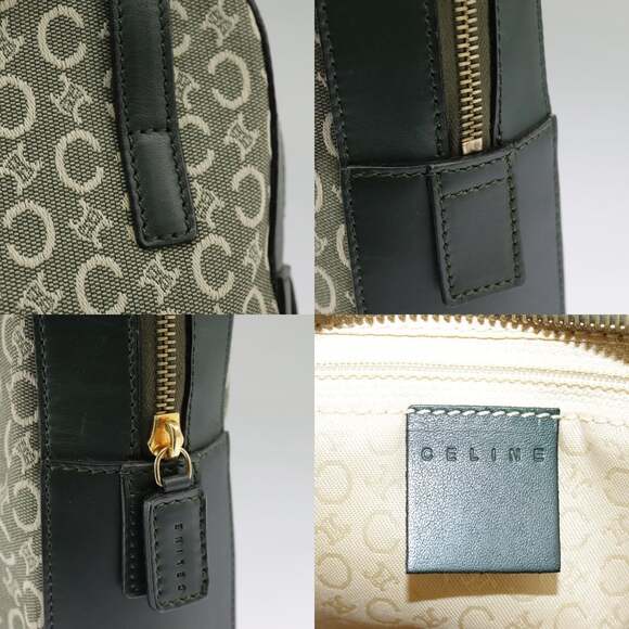 CELINE C Macadam Canvas Hand Bag Gray Gold - Picture 11 of 13